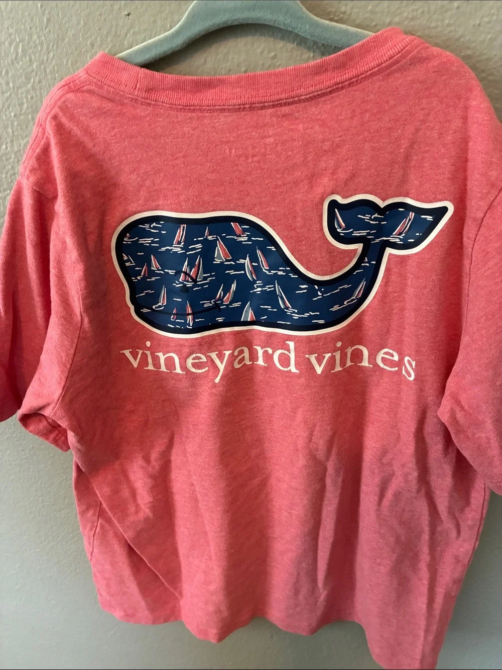 Vineyard Vines Coral Kids Short Sleeve Pocket Tee Small